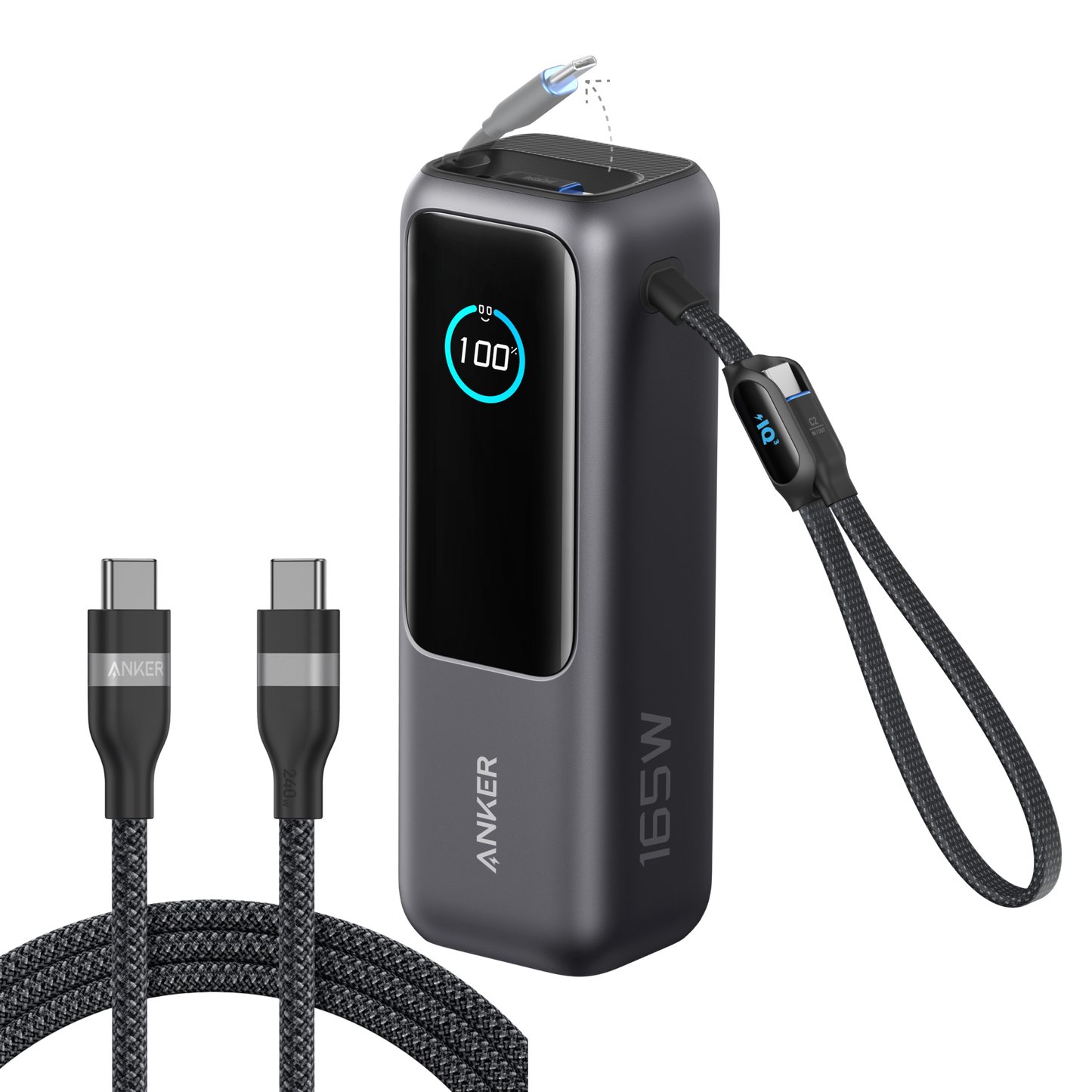Anker Laptop Power Bank (25K, 165W, Built-In and Retractable Cables)