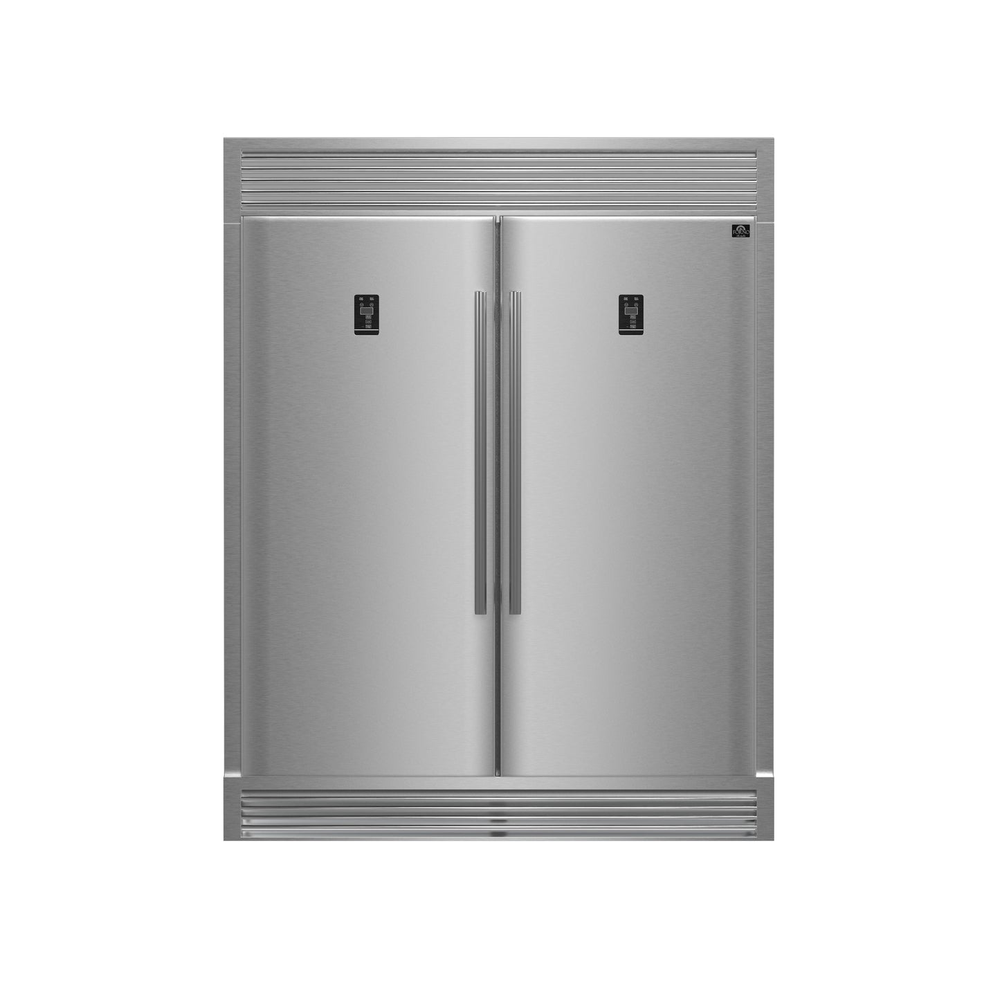 FORNO Premium 2-Piece Kitchen Bundle - Capriasca 48" Stainless Steel Range, Rizzuto 60" W. Dual Combo Convertible Refrigerator - FBDL-019-04CAUS