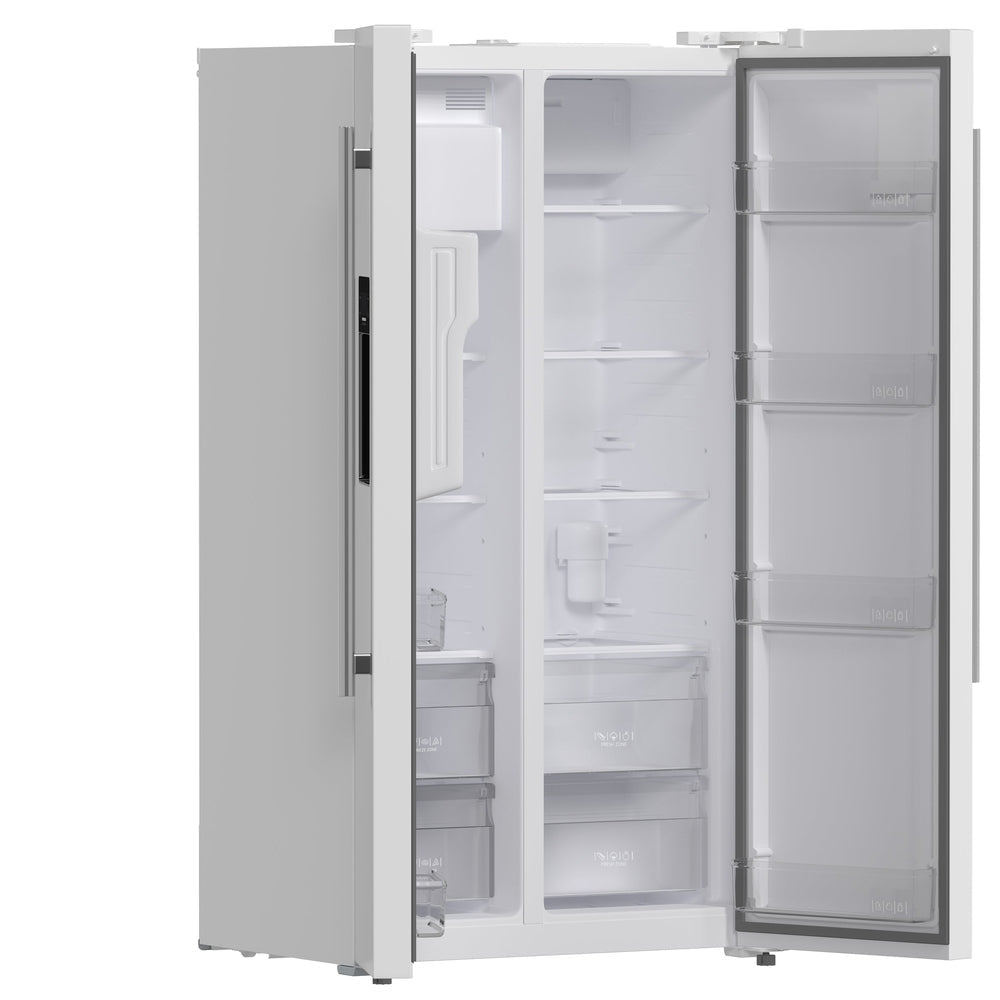 Forno Salerno Espresso 36-Inch White Side-by-Side Refrigerator, 20 Cu. Ft., Frost-Free, Ice & Water Dispenser, ENERGY STAR Certified