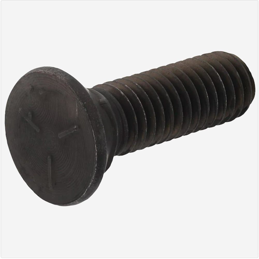7/16-14 x 1 1/4 Grade 5 Plow Bolt No. 3 Head Fully Threaded Plain - Package (50)