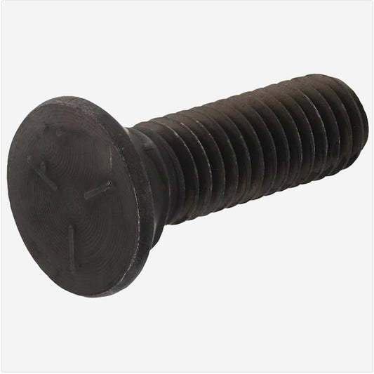 7/16-14 x 3 1/2 Grade 5 Plow Bolt No. 3 Head Fully Threaded Plain - Bulk (250)