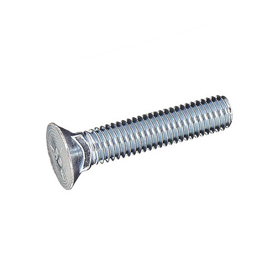 7/16-14 x 3 Grade 5 Plow Bolt No. 3 Head Fully Threaded Zinc Plated - Bulk (300)