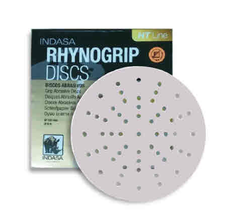 Indasa 6" Ceramic Multi-Hole Vacuum Sanding Discs – Rhynogrip HT Line Ultravent, 80–1500 Grit (8660 Series)