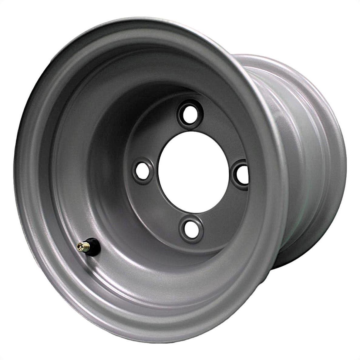 Antego 8x7 Silver Lawn Mower Wheels, 4-on-4, 2.83-Inch Bore, 4-Pack