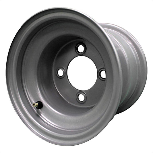 Antego 8x7 Silver Lawn Mower Wheels, 4-on-4, 2.83-Inch Bore, 2-Pack