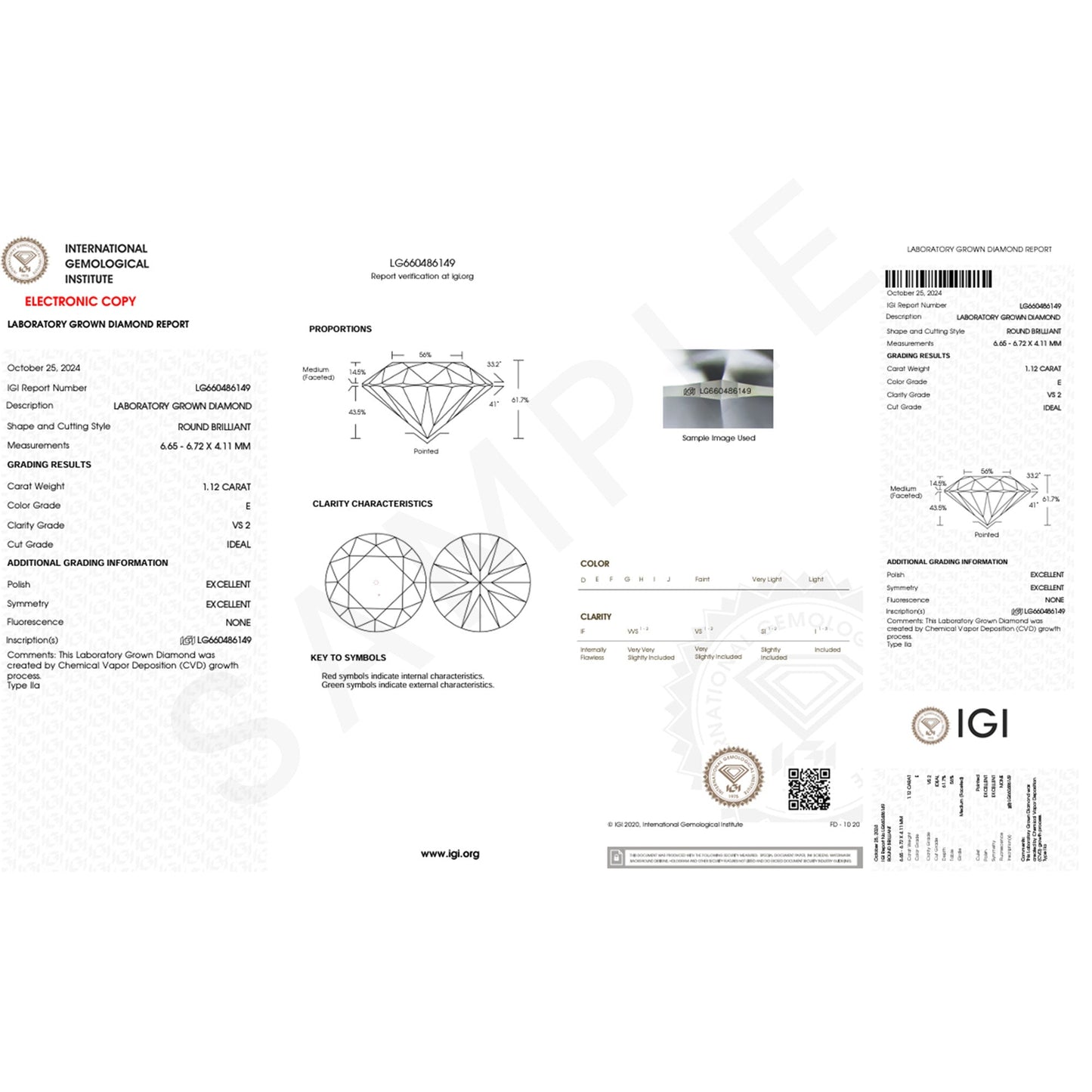 IGI Certified 1 Carat Lab Grown Diamond Engagement Ring with Wedding Band