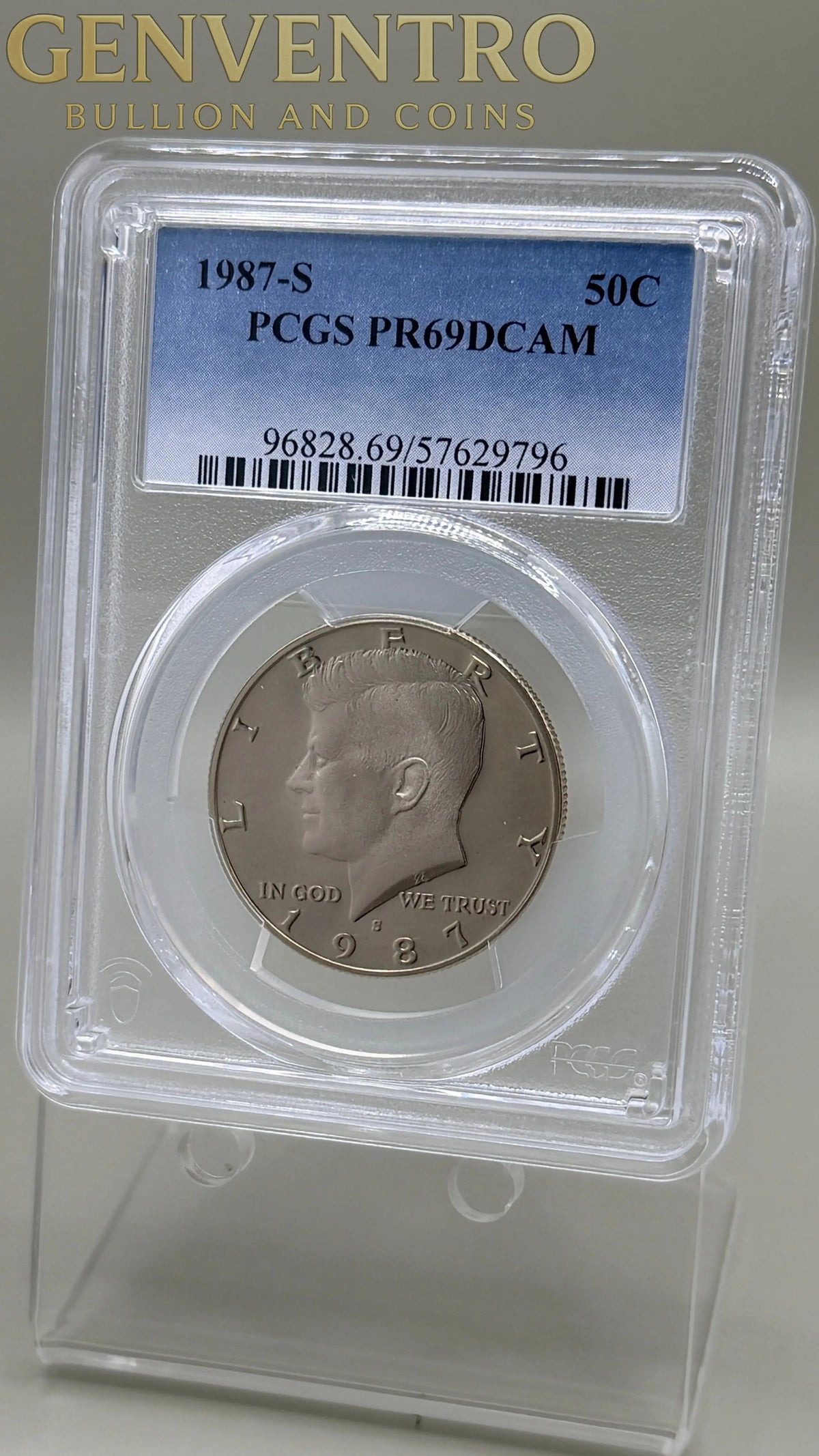 1987-S Kennedy Half Dollar Proof PCGS PR69 DCAM Blue Label