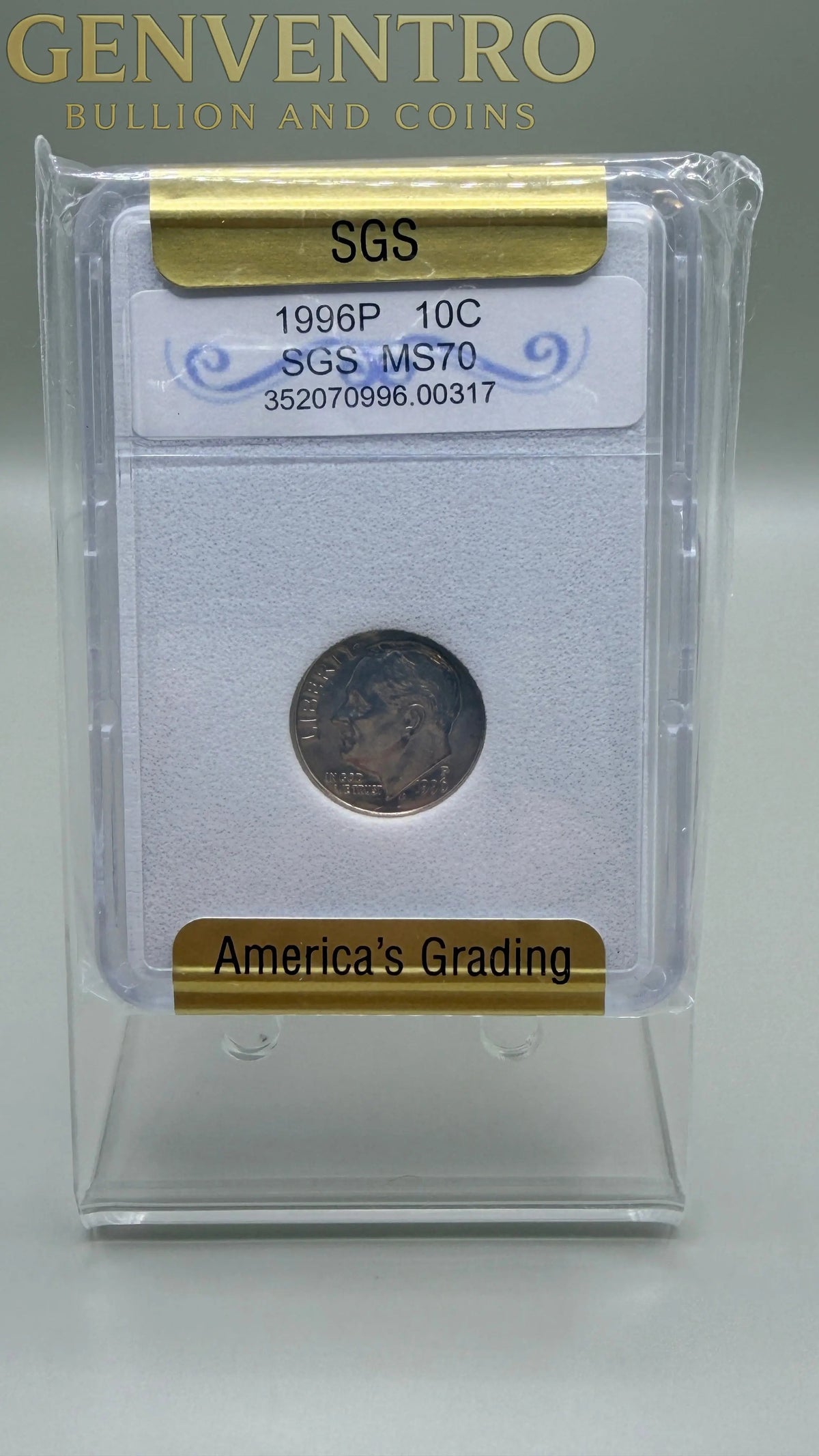 1996-P Roosevelt Dime SGS MS70