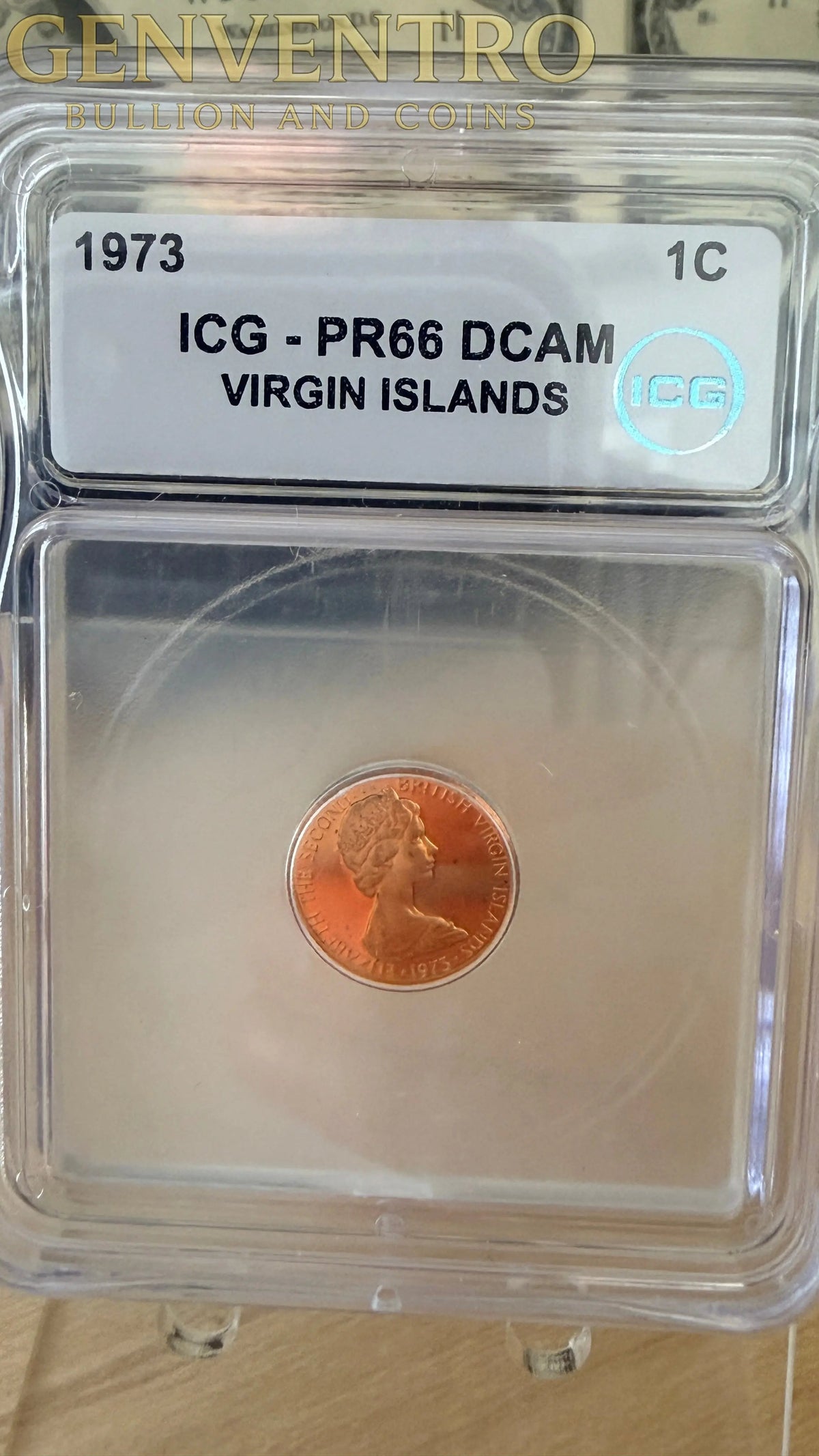 1973 Virgin Islands 1 Cent ICG PR66