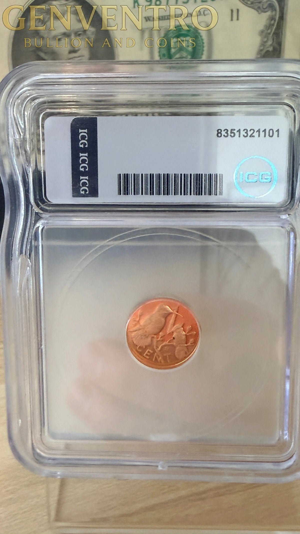 1973 Virgin Islands 1 Cent ICG PR66