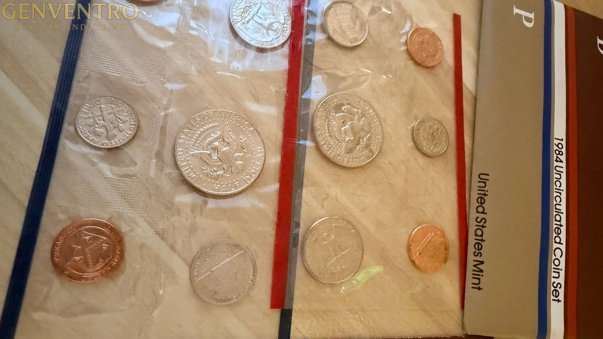 1984 P&D Uncirculated US Coin Set in Original Mint Packaging