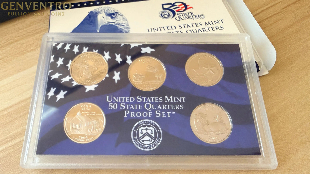 2004 U.S. Mint 50 State Quarter Proof Set In Original Packaging and Box