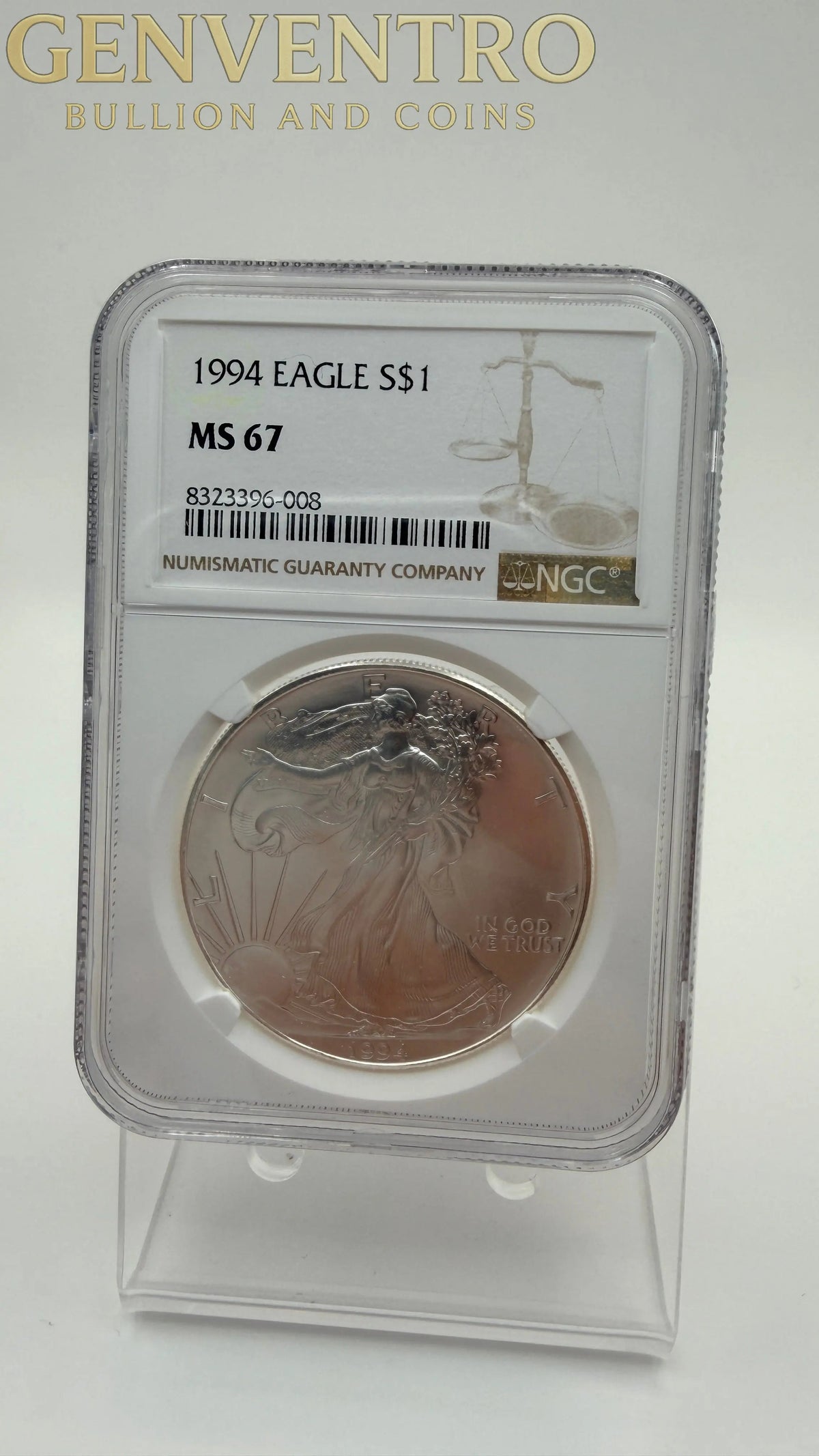 1994 American Silver Eagle 1 oz Ag999 NGC MS67