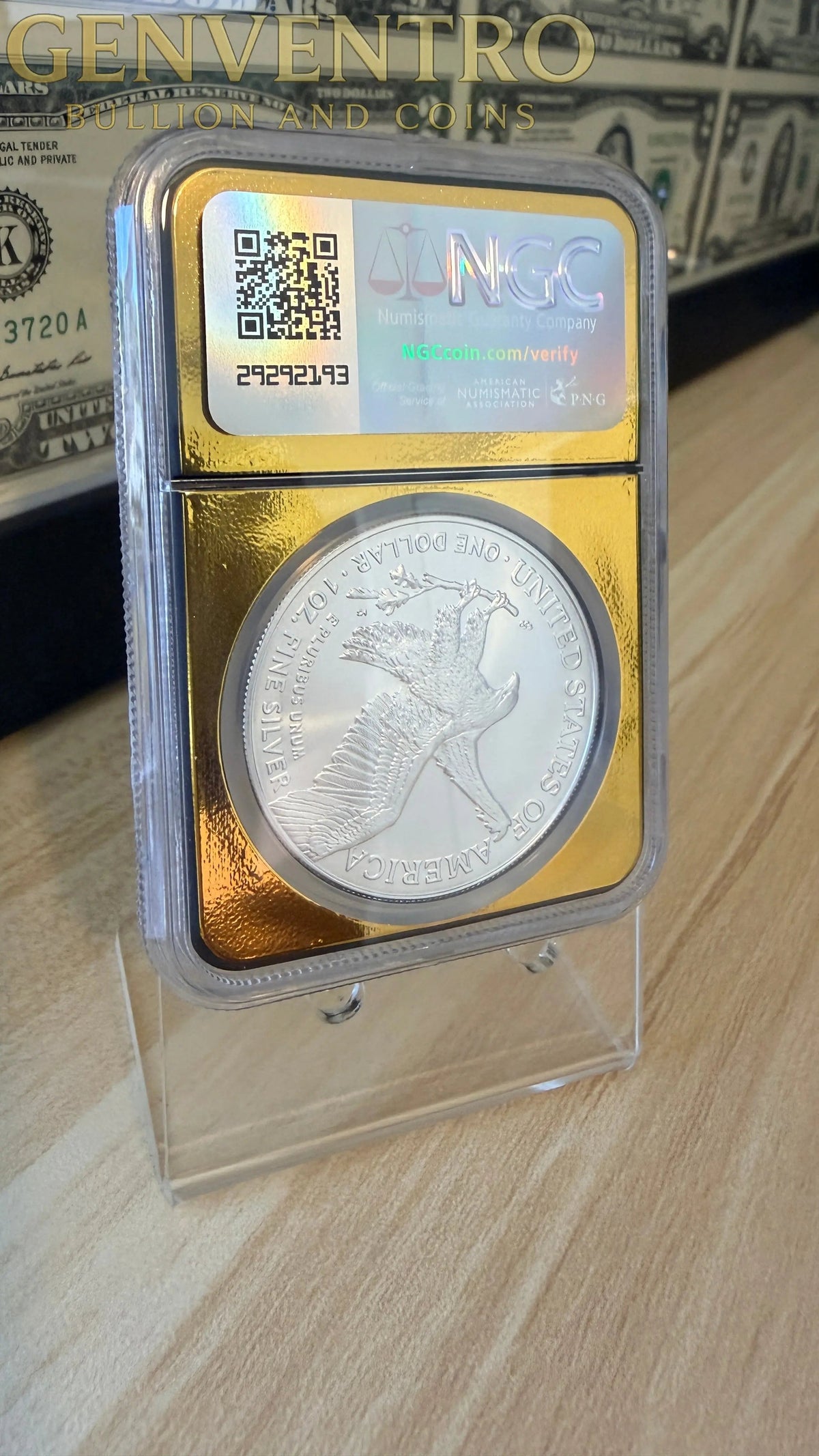 2025(P) American Silver Eagle $1 – Eagle Privy – NGC MS69 First Releases Las Vegas Label