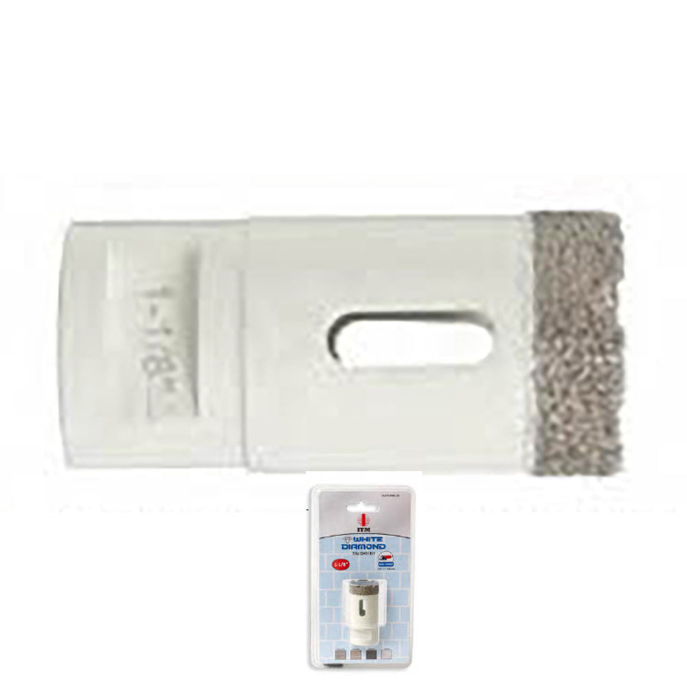 1 1/8" ITM White Diamond Tile Bit 5/8 in. Thread OAL 2 3/8 in. Drilling 1 1/4 in.