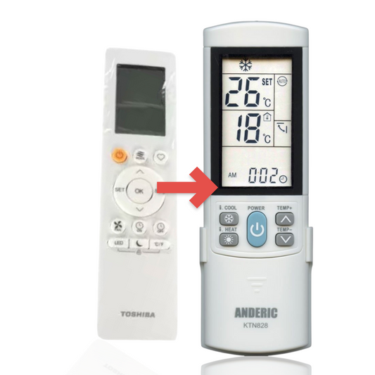 Anderic Substitute for Toshiba 17317000A60368 Air Conditioner Remote Control [KTN828]
