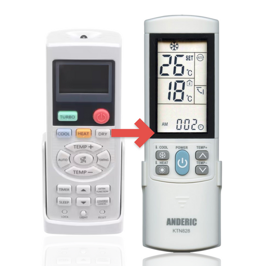 Anderic Substitute for GE WJ01X23262 Air Conditioner Remote Control [KTN828]