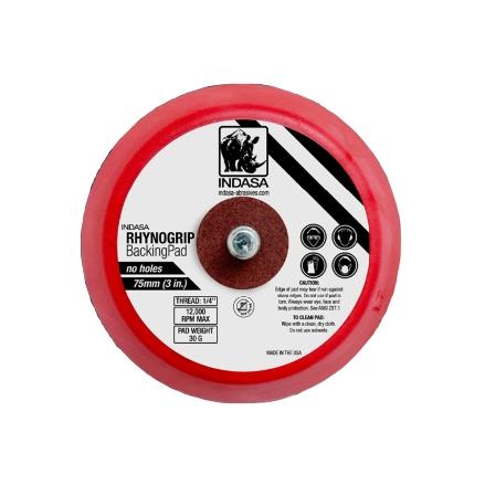 Indasa 3" Solid Backup Pad – Hook & Loop (Grip), 1/4" Thread for Mini DA Sanders (3200x1/4)