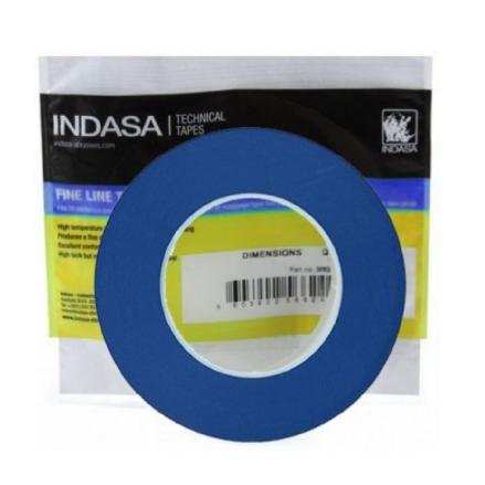 Indasa 3mm Blue Fine Line Tape – Bake-Safe for Sharp Curves & Graphics (570968)