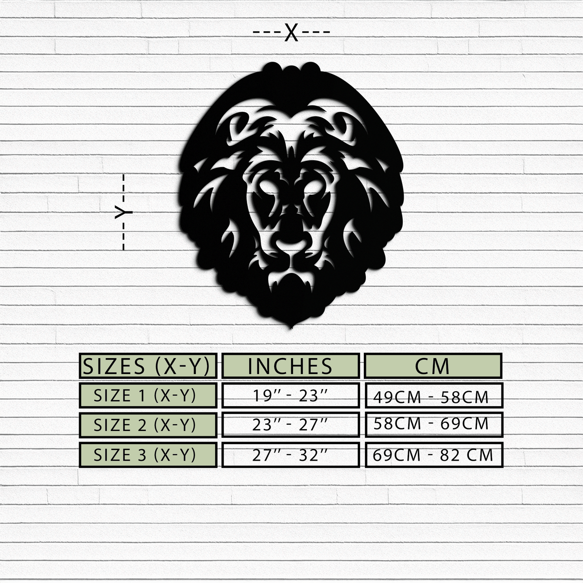 Steel Lion Head Geometric Metal Wall Art - Contemporary Design Home and Office Decor
