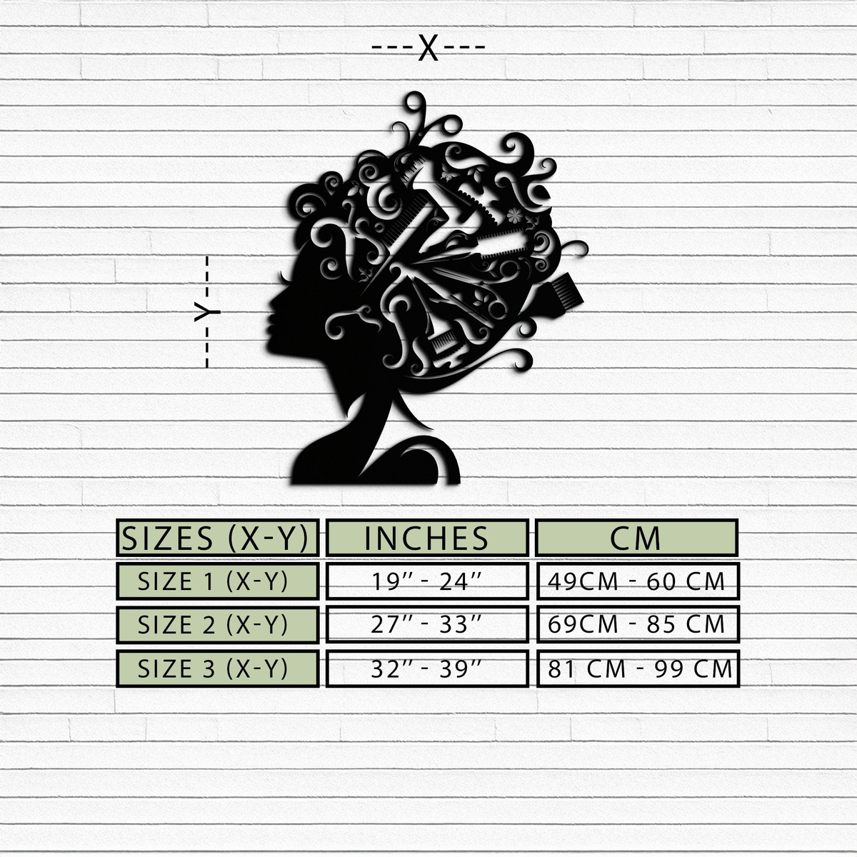 Steel Hair Stylist Wall Art - Modern Minimalist Salon Studio