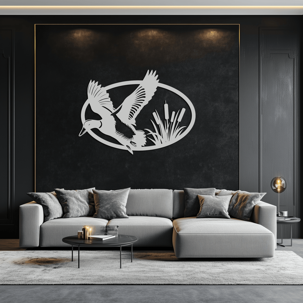 Steel Flying Duck Wall Art - Minimalist Wildlife Home Design