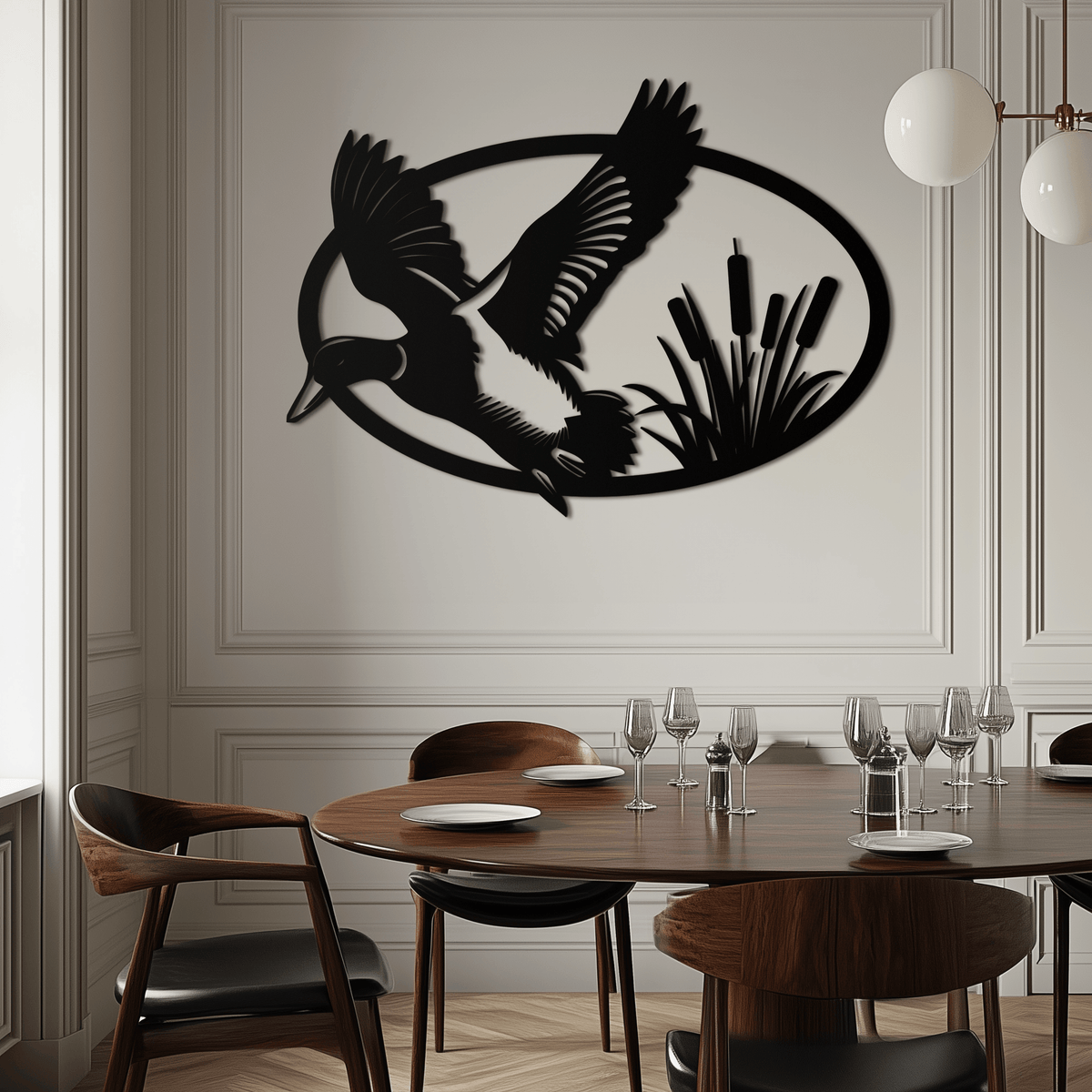 Steel Flying Duck Wall Art - Minimalist Wildlife Home Design