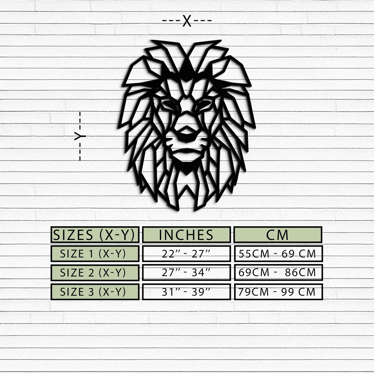 Steel Lion Geometric Wall Art - Modern Minimalist Metal Sculpture