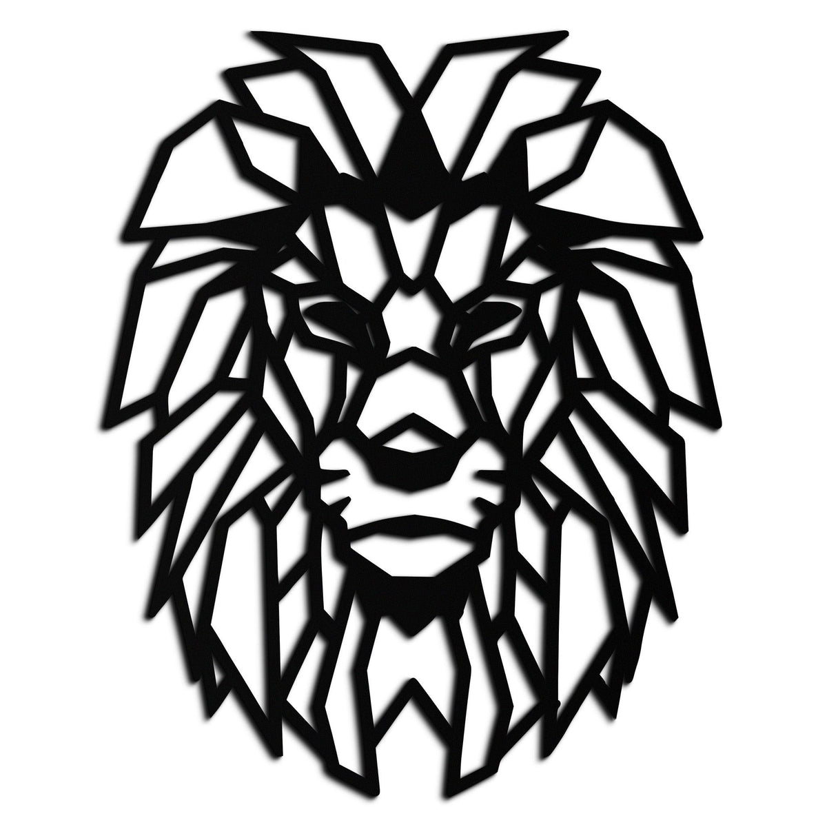 Steel Lion Geometric Wall Art - Modern Minimalist Metal Sculpture