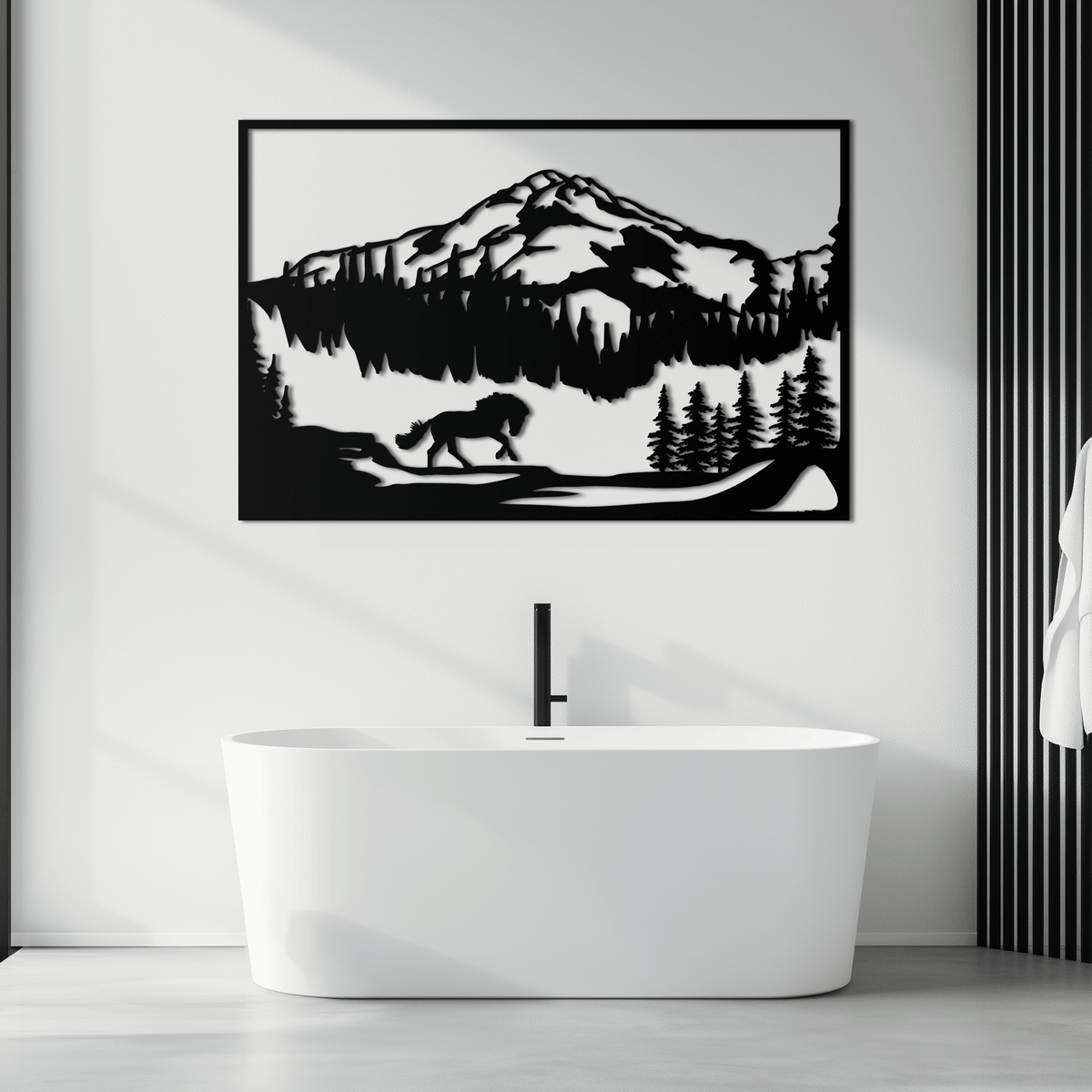 Steel Mountain Horse Wall Art - Western Rustic Cabin Home Decor