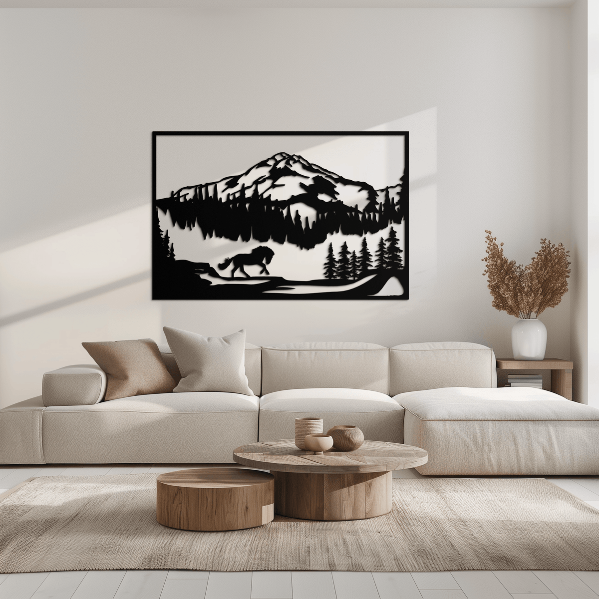 Steel Mountain Horse Wall Art - Western Rustic Cabin Home Decor
