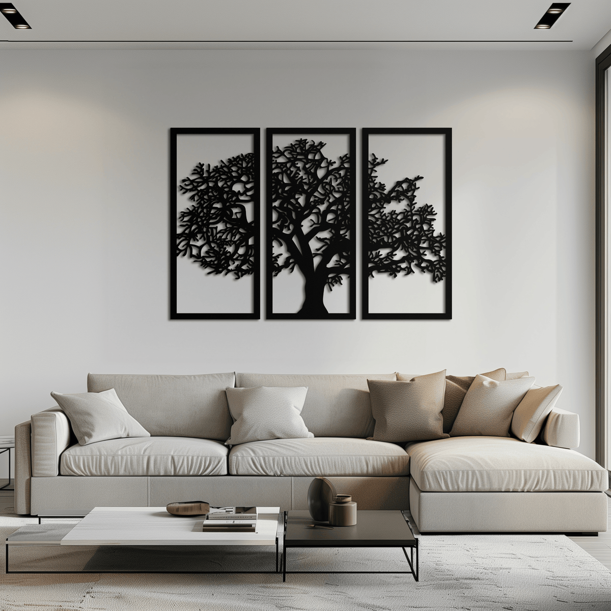 Metal Wall Art Tree of Life - Contemporary Three Panel Decor