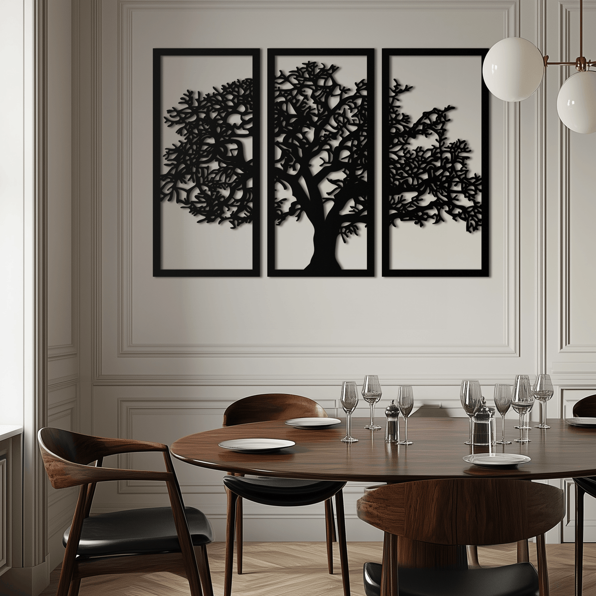 Metal Wall Art Tree of Life - Contemporary Three Panel Decor