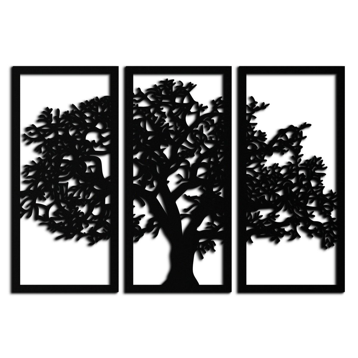 Metal Wall Art Tree of Life - Contemporary Three Panel Decor
