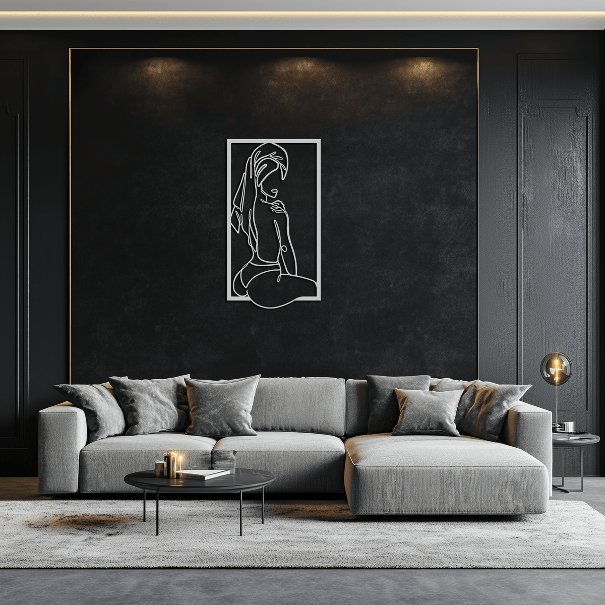 Metal Minimalist Woman Line Art Wall Decor - Modern Silhouette