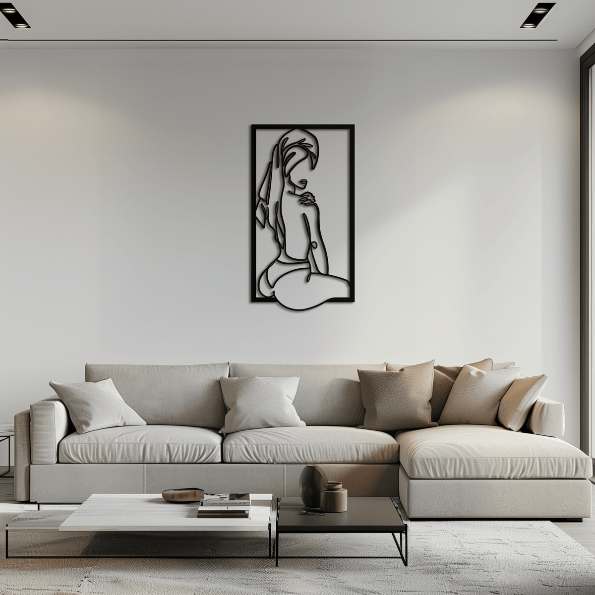 Metal Minimalist Woman Line Art Wall Decor - Modern Silhouette