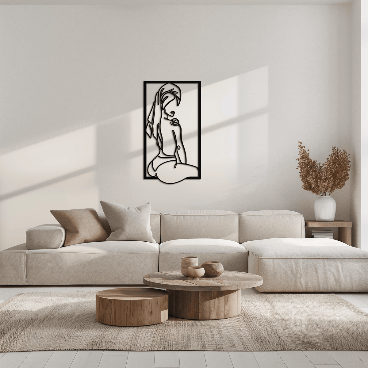 Metal Minimalist Woman Line Art Wall Decor - Modern Silhouette