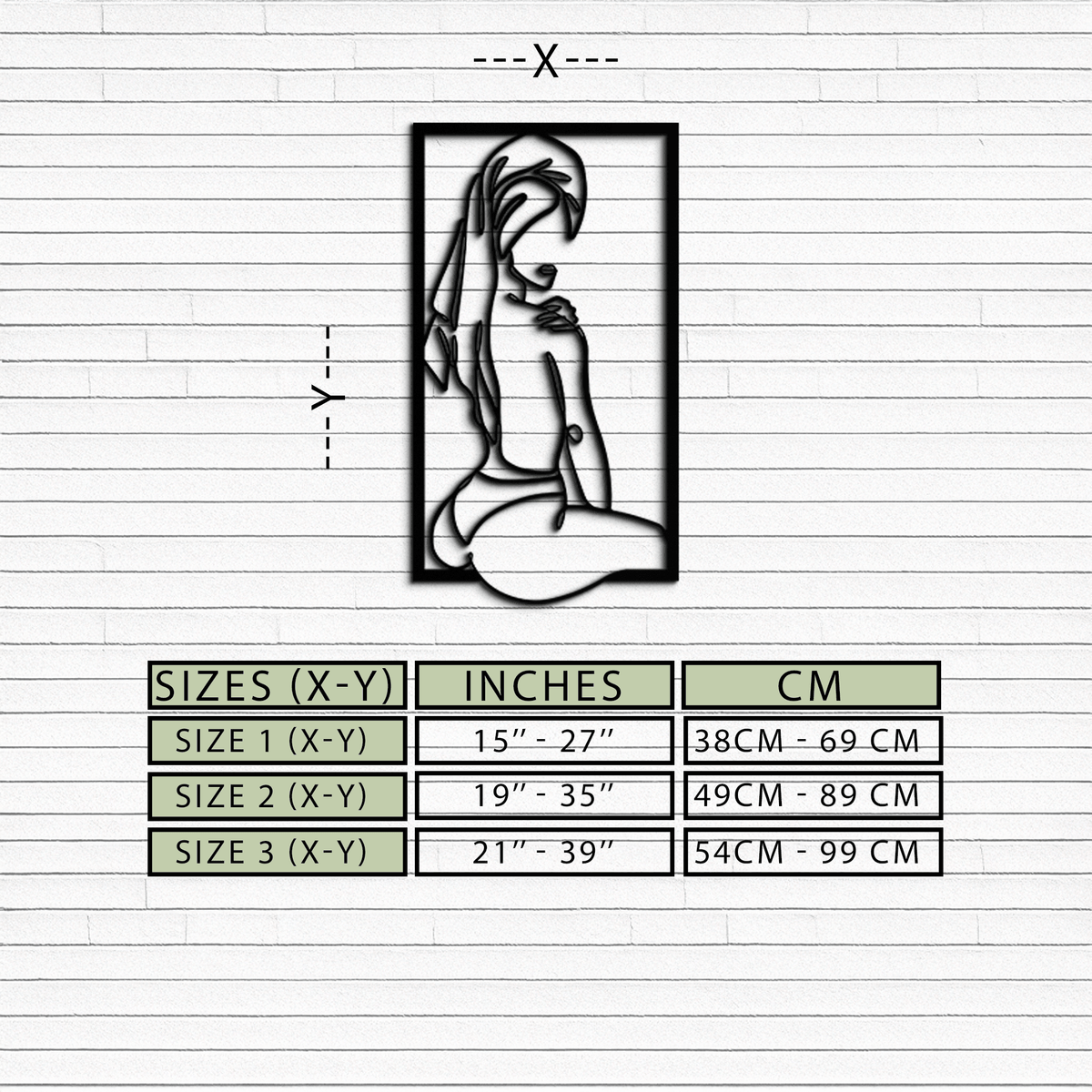 Metal Minimalist Woman Line Art Wall Decor - Modern Silhouette