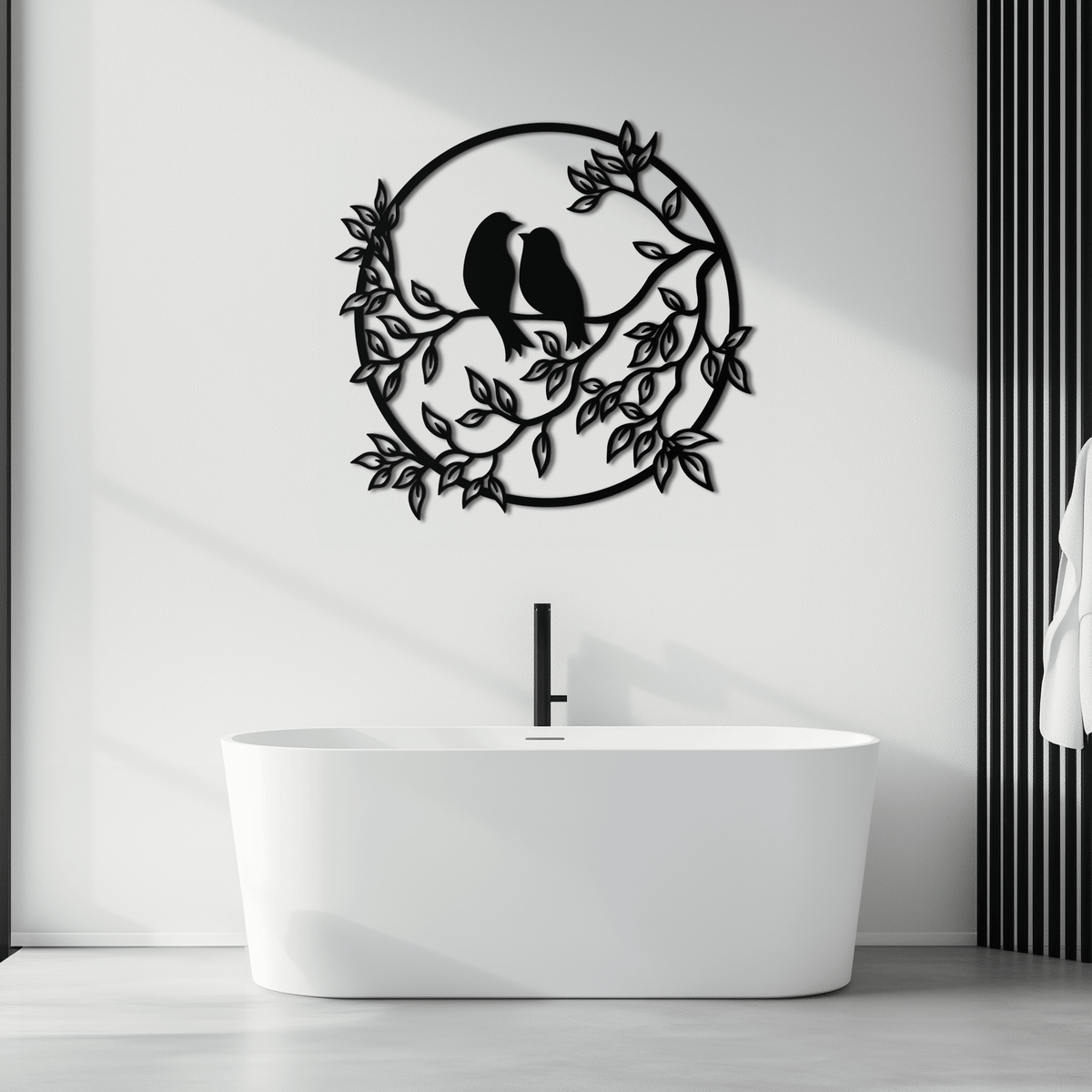Love Birds Metal Wall Art - Romantic Handcrafted Steel Piece