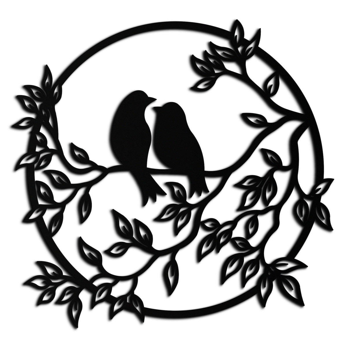 Love Birds Metal Wall Art - Romantic Handcrafted Steel Piece