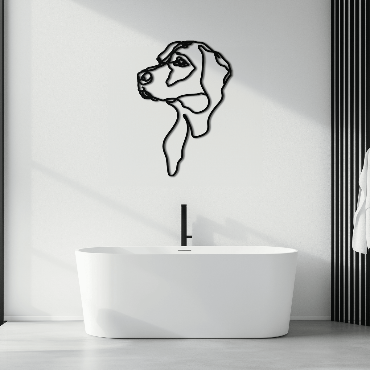 Metal Wall Art Minimalist Dog Line Drawing Contemporary Design