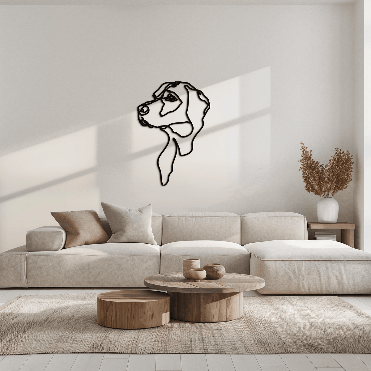 Metal Wall Art Minimalist Dog Line Drawing Contemporary Design