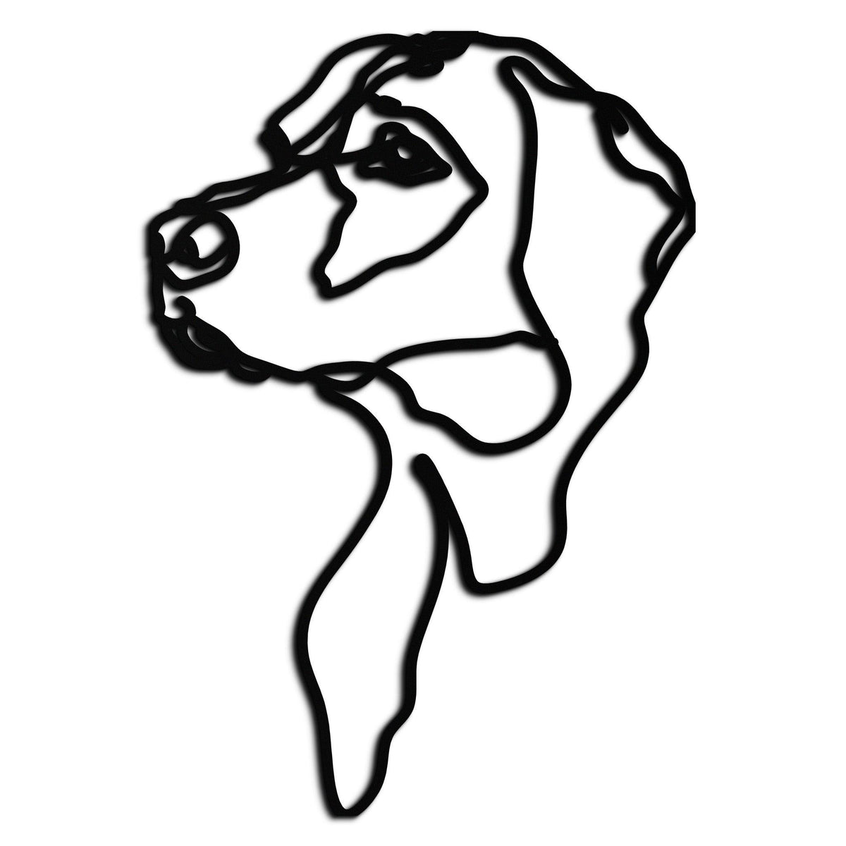 Metal Wall Art Minimalist Dog Line Drawing Contemporary Design