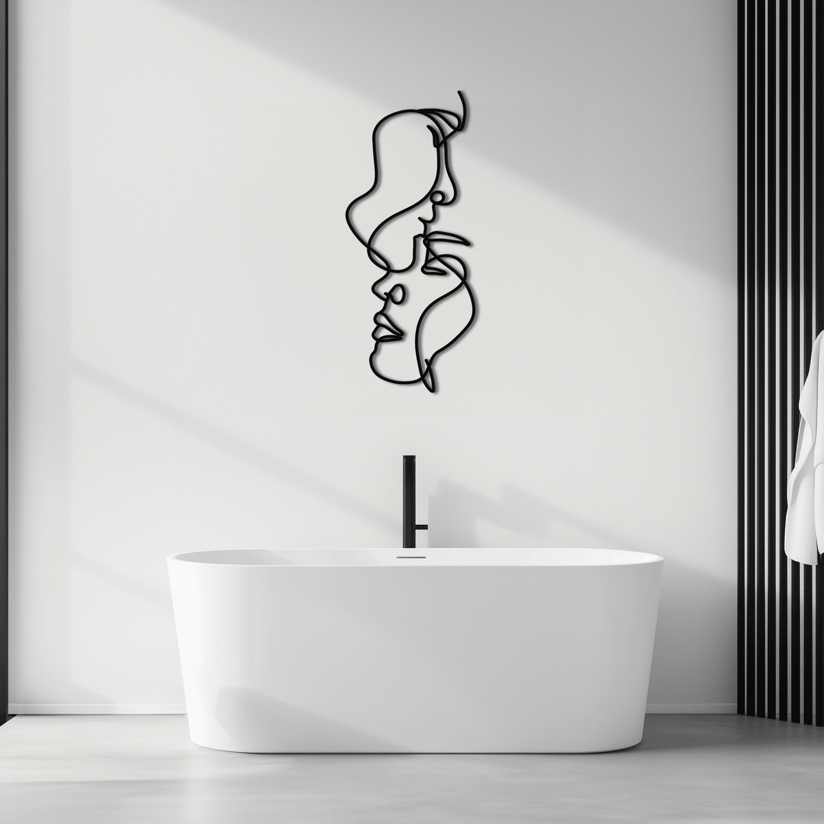 Metal Abstract Lovers Wall Art Minimalist Continuous Line Design