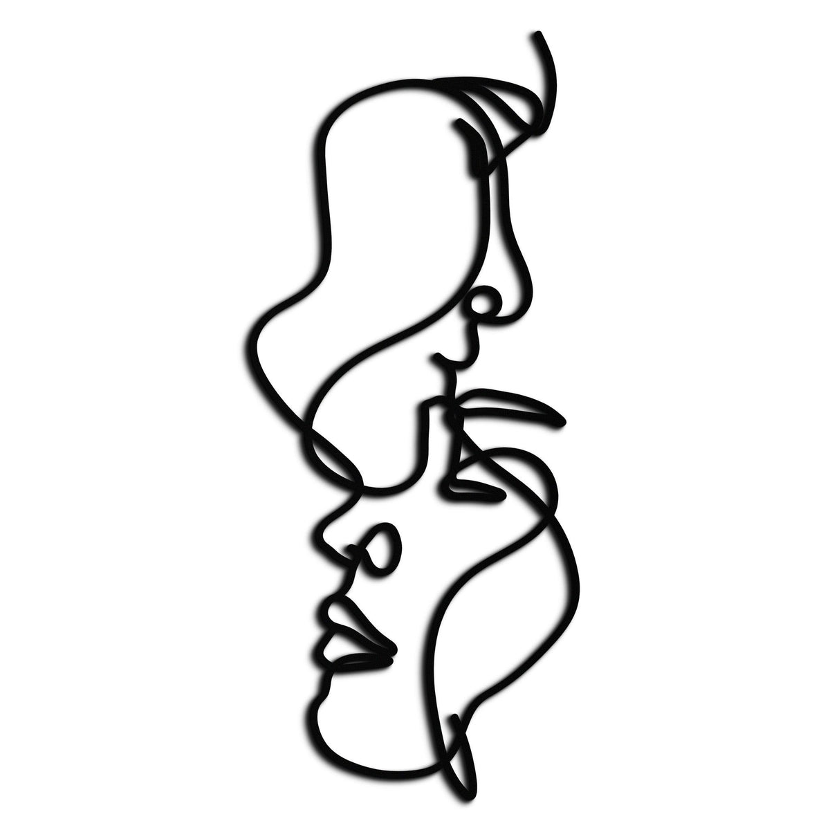 Metal Abstract Lovers Wall Art Minimalist Continuous Line Design