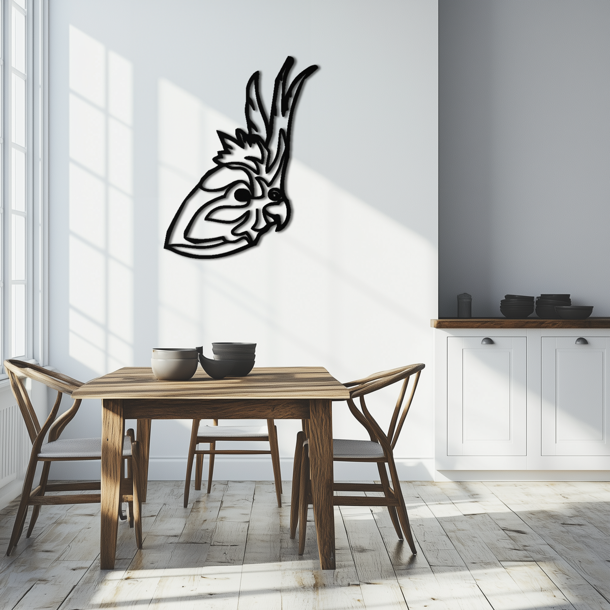 Rooster Metal Wall Art - Modern Farmhouse Style Steel Sculpture