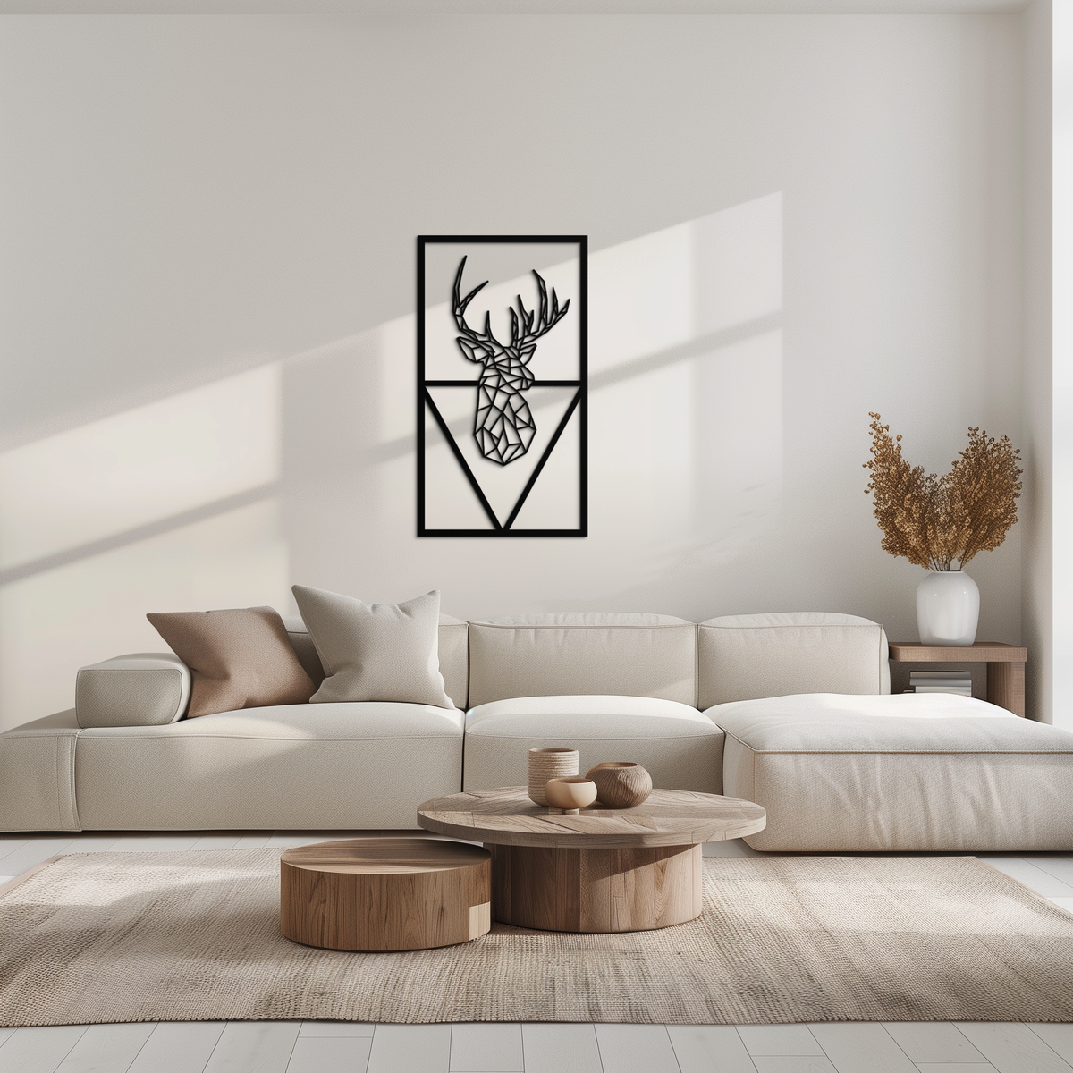 Geometric Deer Metal Wall Art - Modern Minimalist Premium Steel Hanging Sculpture