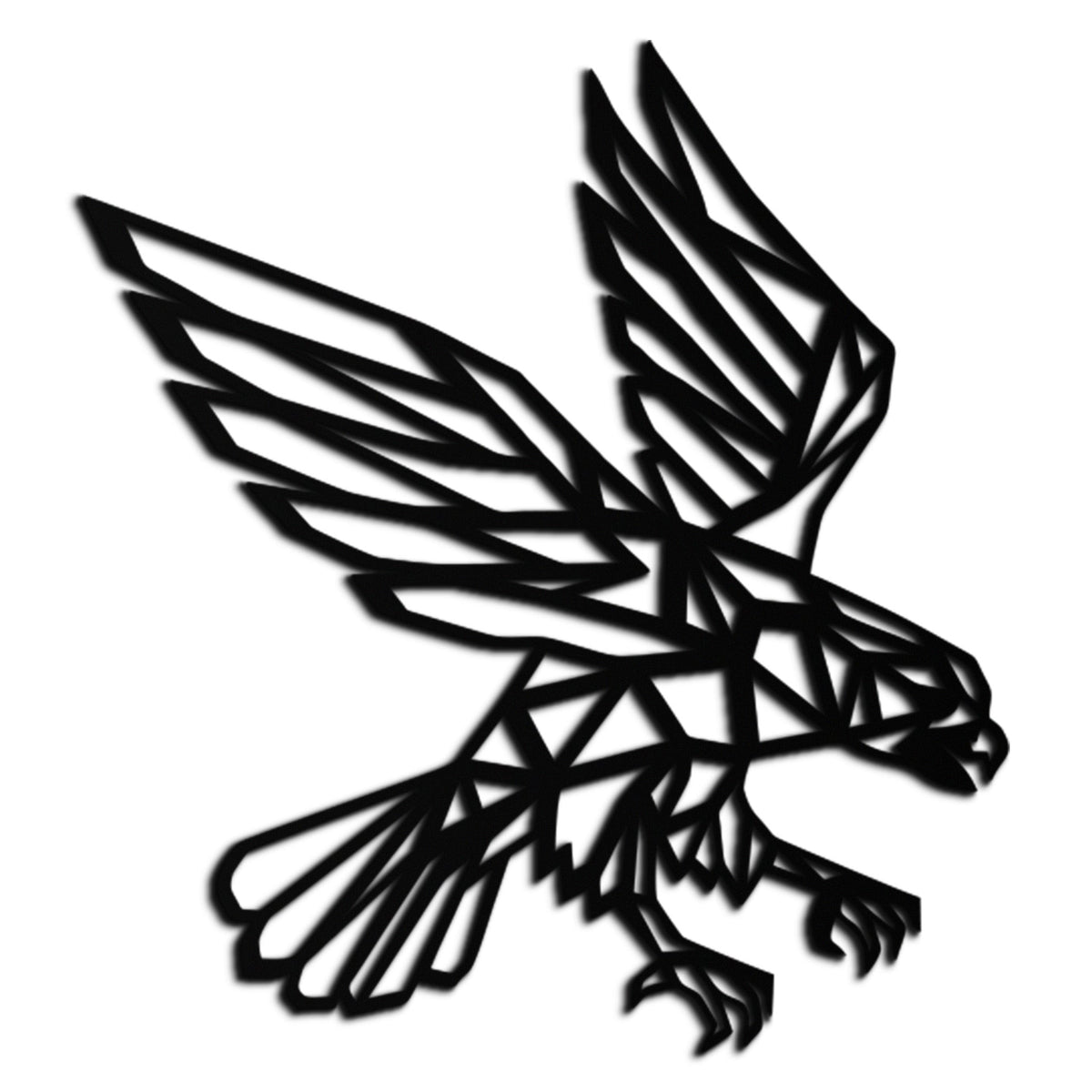 Metal Geometric Eagle Abstract Wall Sculpture - Modern Design