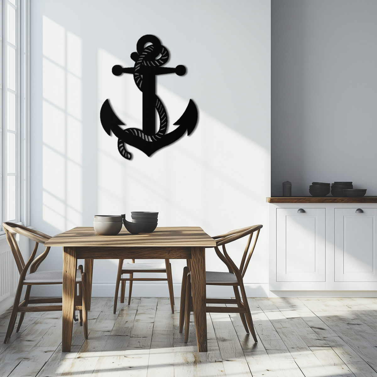 Metal Wall Art Nautical Anchor Premium Steel Ready to Hang Home and Office Decor