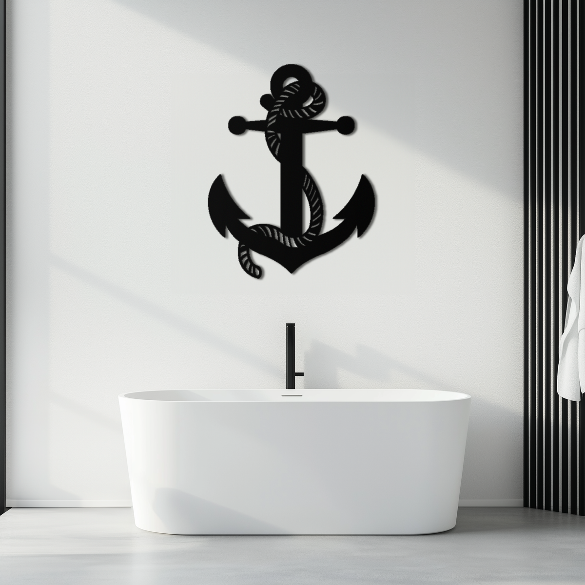 Metal Wall Art Nautical Anchor Premium Steel Ready to Hang Home and Office Decor
